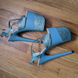 Pleaser 8 inch glitter shoes